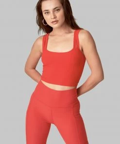 Wolven Double Cross Recycled Top - Cayenne Activewear + Athleisure