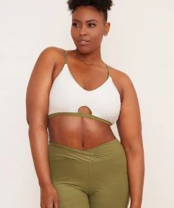 Wolven Reversible Crisscross Recycled Bra - Eucalyptus Activewear + Athleisure