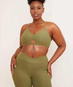Wolven Reversible Crisscross Recycled Bra - Eucalyptus Activewear + Athleisure