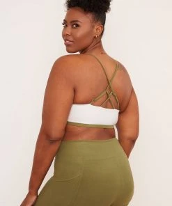 Wolven Reversible Crisscross Recycled Bra - Eucalyptus Activewear + Athleisure