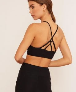 Wolven Reversible Crisscross Recycled Bra - Onyx Activewear + Athleisure