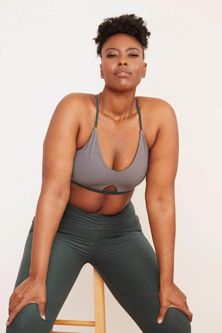 Wolven Activewear + Athleisure Reversible Crisscross Recycled Bra - Thyme 4 Wolven Activewear + Athleisure Reversible Crisscross Recycled Bra - Thyme