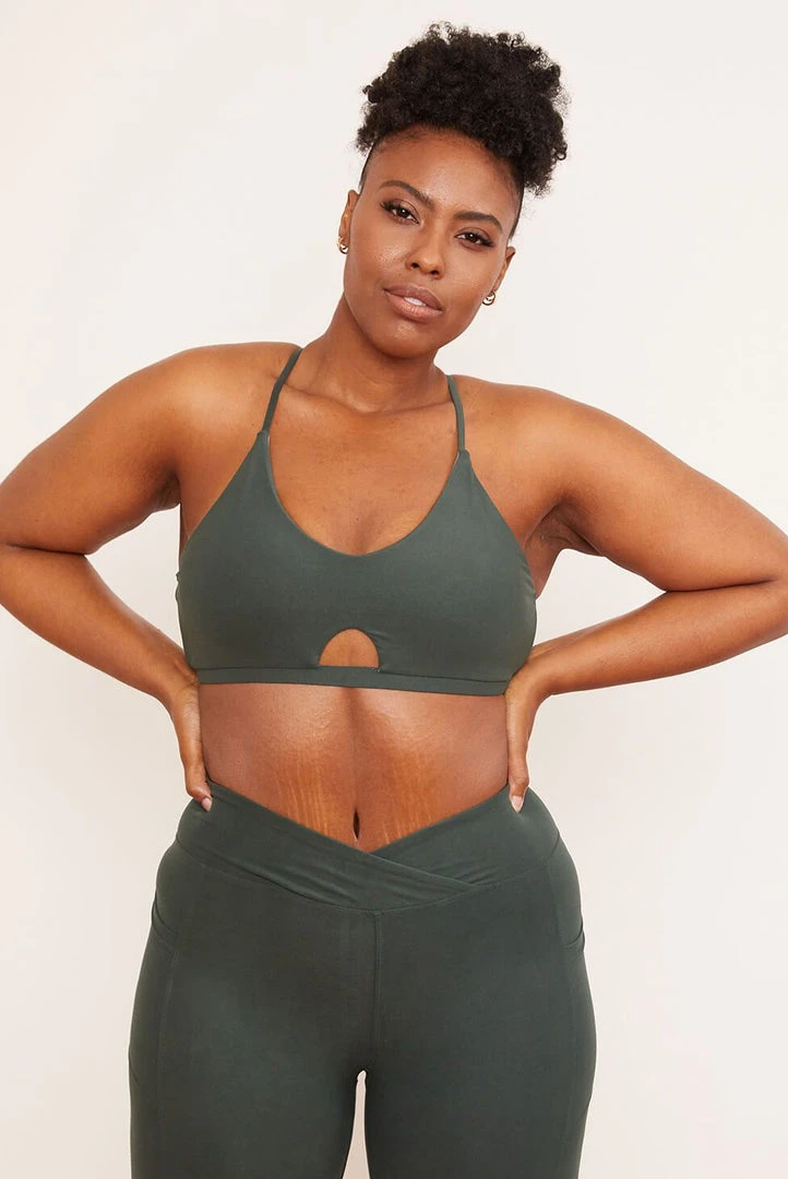 Wolven Activewear + Athleisure Reversible Crisscross Recycled Bra - Thyme 1 Wolven Activewear + Athleisure Reversible Crisscross Recycled Bra - Thyme