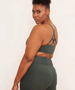 Wolven Activewear + Athleisure Reversible Crisscross Recycled Bra - Thyme 8 Wolven Activewear + Athleisure Reversible Crisscross Recycled Bra - Thyme