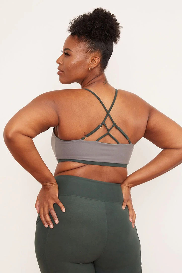 Wolven Activewear + Athleisure Reversible Crisscross Recycled Bra - Thyme 5 Wolven Activewear + Athleisure Reversible Crisscross Recycled Bra - Thyme