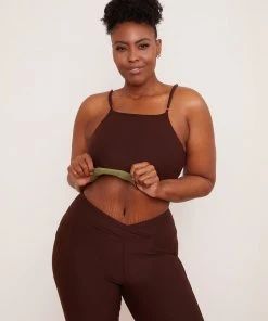 Wolven Reversible Crisscross Four-Way Recycled Top - Chai Activewear + Athleisure