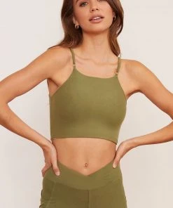 Wolven Reversible Crisscross Four-Way Recycled Top - Eucalyptus Activewear + Athleisure