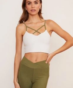 Wolven Reversible Crisscross Four-Way Recycled Top - Eucalyptus Activewear + Athleisure