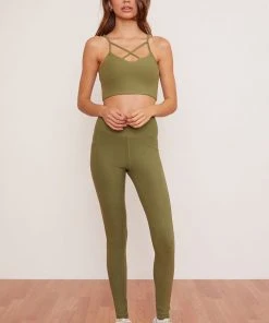 Wolven Reversible Crisscross Four-Way Recycled Top - Eucalyptus Activewear + Athleisure