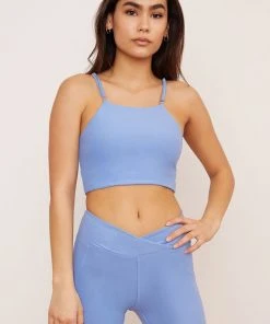 Wolven Activewear + Athleisure Reversible Crisscross Four-Way Recycled Top - Juniper