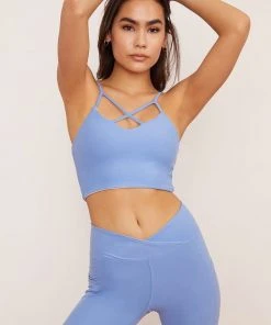 Wolven Activewear + Athleisure Reversible Crisscross Four-Way Recycled Top - Juniper