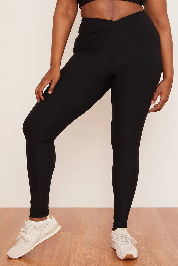 Wolven Recycled Crossover Pocket Legging - Onyx 1 Wolven Recycled Crossover Pocket Legging - Onyx