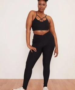 Wolven Recycled Crossover Pocket Legging - Onyx