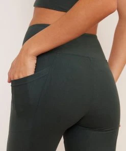 Wolven Recycled Crossover Pocket Legging - Thyme Activewear + Athleisure