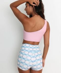 Wolven Reversible One Shoulder Recycled Swimsuit Top - Echo