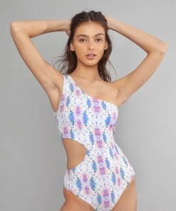 Wolven Reversible One Shoulder Recycled Swimsuit - Elektriflora