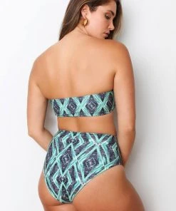 Wolven Recycled Bandeau Swimsuit Top - Jungle