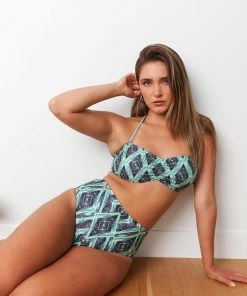 Wolven Recycled Bandeau Swimsuit Top - Jungle