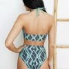 Wolven Reversible High-Waisted Recycled Bikini Bottom - Jungle