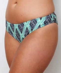 Wolven Swim Recycled Ruched Hipster Bikini Bottom - Jungle
