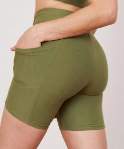 Wolven Recycled Midi Bike Short - Eucalyptus Activewear + Athleisure