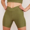 Wolven Recycled Midi Bike Short - Eucalyptus Activewear + Athleisure