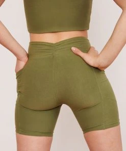 Wolven Recycled Midi Bike Short - Eucalyptus Activewear + Athleisure