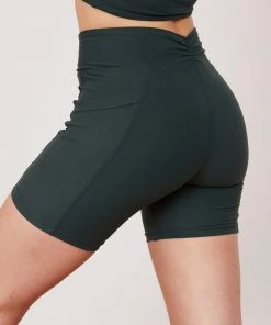 Wolven Activewear + Athleisure Recycled Midi Bike Short - Thyme