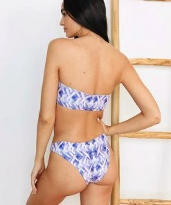 Wolven Bandeau Recycled Swimsuit Top - Oasis