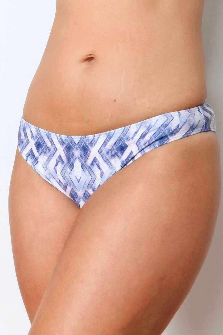 Wolven Recycled Ruched Hipster Bikini Bottom - Oasis 1 Wolven Recycled Ruched Hipster Bikini Bottom - Oasis