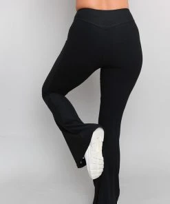 Wolven Activewear + Athleisure Recycled Bell Bottom - Onyx