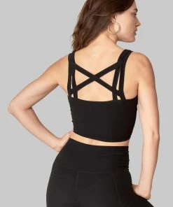 Wolven Double Cross Recycled Top - Onyx Activewear + Athleisure