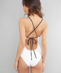 Wolven Reversible Tie-Back Recycled One Piece Swimsuit - Onyx Best Sellers