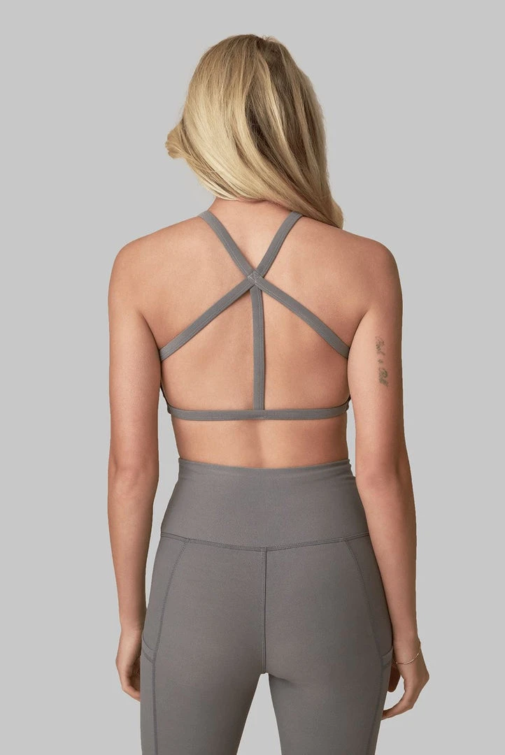 Wolven Recycled Pyramid Top - Wolf Gray Activewear + Athleisure 7 Wolven Recycled Pyramid Top - Wolf Gray Activewear + Athleisure