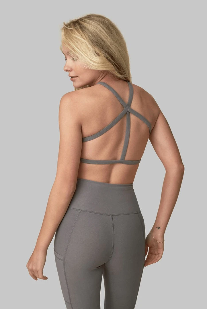 Wolven Recycled Pyramid Top - Wolf Gray Activewear + Athleisure 6 Wolven Recycled Pyramid Top - Wolf Gray Activewear + Athleisure