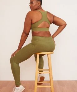 Wolven Recycled Racerback Bra - Eucalyptus Activewear + Athleisure