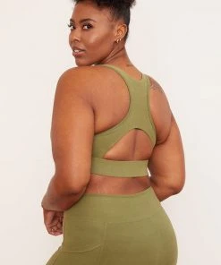 Wolven Recycled Racerback Bra - Eucalyptus Activewear + Athleisure