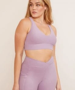 Wolven Activewear + Athleisure Recycled Racerback Bra - Lavender