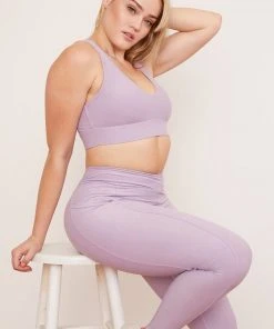 Wolven Activewear + Athleisure Recycled Racerback Bra - Lavender