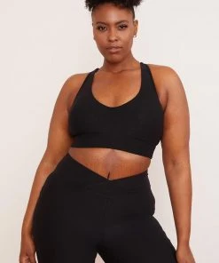 Wolven Recycled Racerback Bra - Onyx