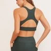 Wolven Activewear + Athleisure Recycled Racerback Bra - Thyme