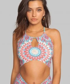 Wolven Reversible Recycled Keyhole Top - Amalfi