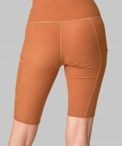 Wolven Best Sellers Recycled Bike Short With Pockets - Turmeric