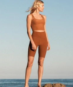 Wolven Best Sellers Recycled Bike Short With Pockets - Turmeric