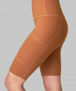 Wolven Best Sellers Recycled Bike Short With Pockets - Turmeric