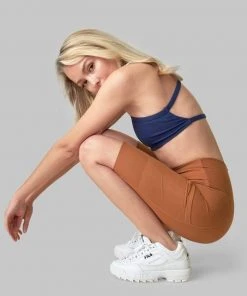 Wolven Best Sellers Recycled Bike Short With Pockets - Turmeric