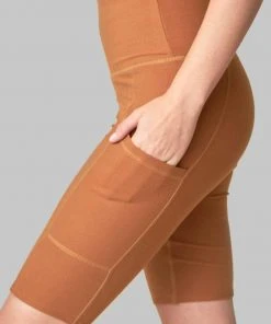 Wolven Best Sellers Recycled Bike Short With Pockets - Turmeric