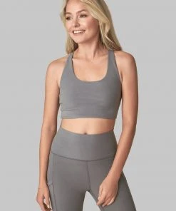 Wolven Activewear + Athleisure Recycled Yoga Top - Wolf Gray