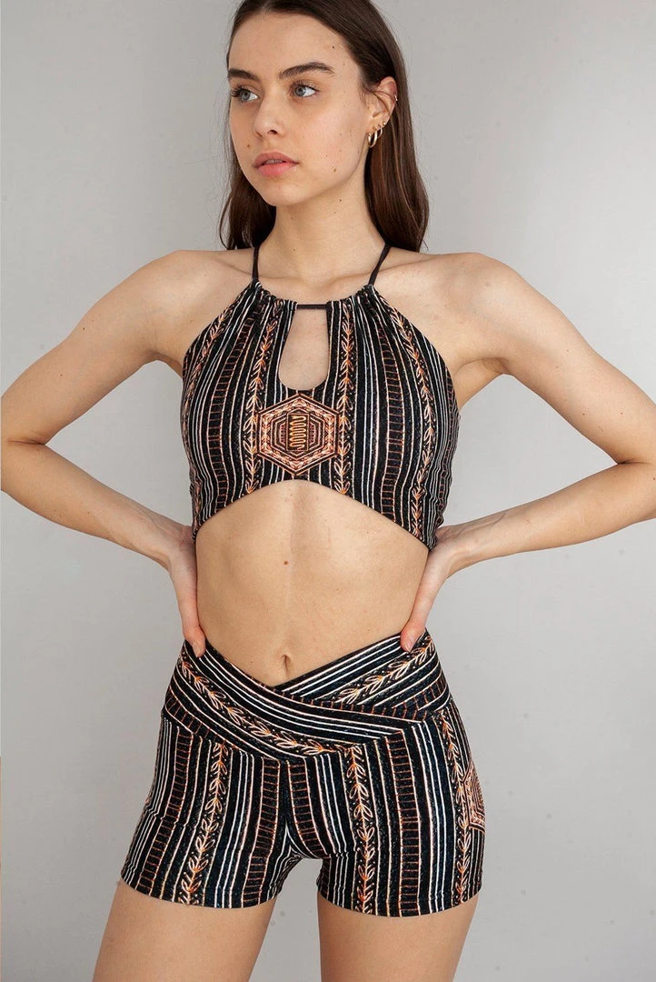 Wolven Crossover Recycled High-Waisted Short - Zephyr 3 Wolven Crossover Recycled High-Waisted Short - Zephyr