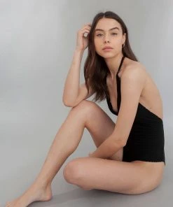 Wolven Deep-V Recycled One Piece Swimsuit - Zephyr